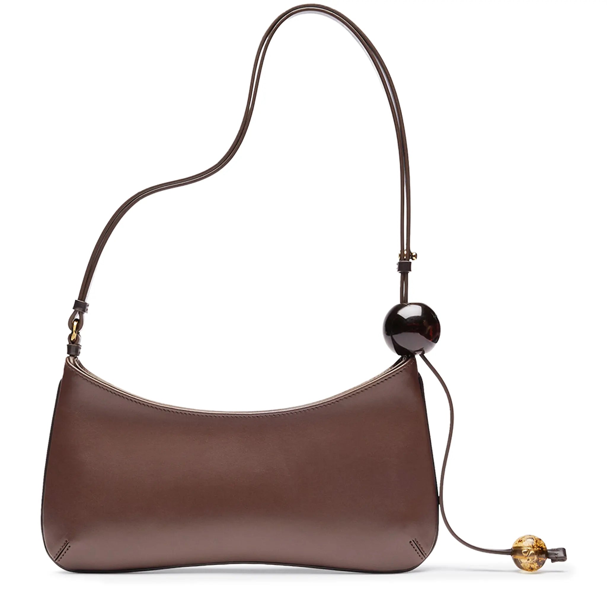 Jacquemus Les Classiques The Bisou Perle Beaded Brown Shoulder Bag